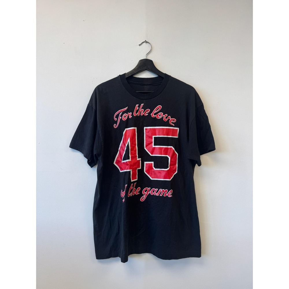 Vintage For The Love 45 Shirt Large Black Sports Michael Jordan Bull Casual‎ Tee